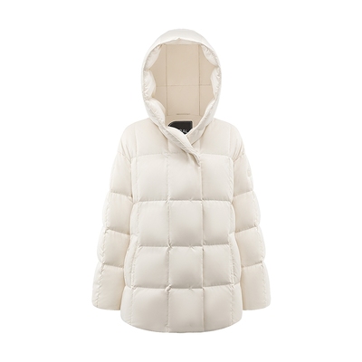 艾莱依新款连帽简约女士鹅绒服