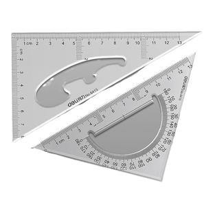 得力塑料三角尺套装大号绘图直角尺子设计画图制图套尺学生尺子工程测量绘图尺透明多功能三角尺大三角板
