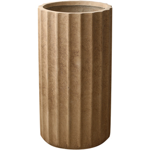 落地高款花盆瘦高创意纹理竖纹花器龙舌兰黑金刚理发店服装店装饰