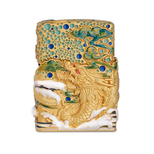 龙年限量版zippo打火机煤油龙隐云间珐琅彩夜光镀金外壳男友礼物