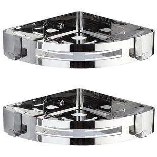 浴室三角架免打孔卫生间置物架304不锈钢厕所洗漱台收纳墙上壁挂