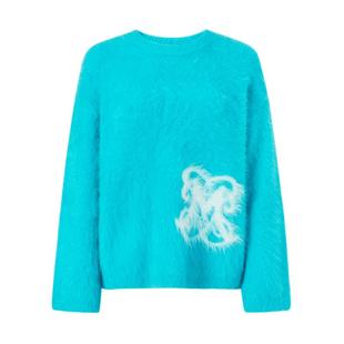 IMM尹默女装冬季羊驼毛圆领针织衫高品质蓬松垂顺感毛衫