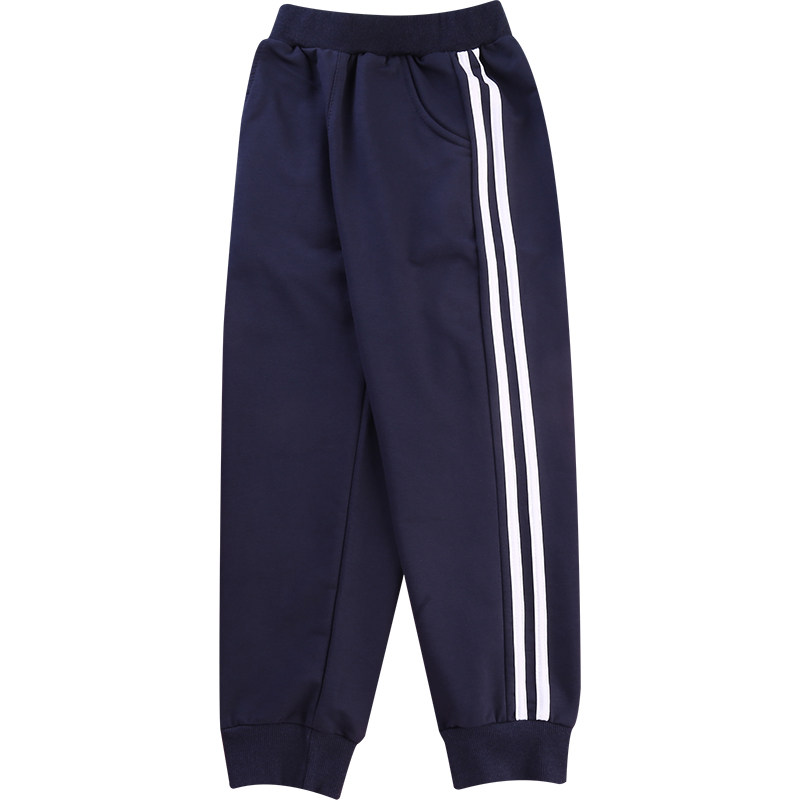 儿童藏蓝色校服裤子小学生二条杠校服/园服