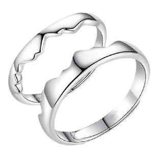 新款二合一情侣戒指男女一对异地恋纪念礼物简约光圈山盟海誓对戒