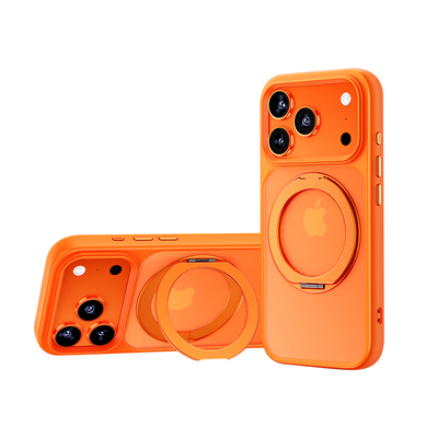 膜法力适用苹果手机壳iPhone17promax磁吸带360°旋转支架保护壳16pro防摔Magsafe磨砂支点壳高级肤感保护套