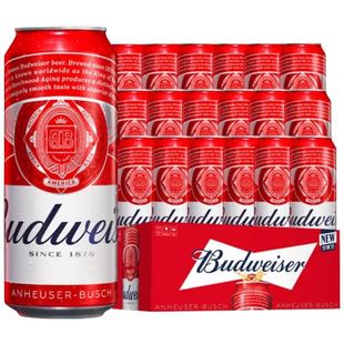百威黑金啤酒红罐铝罐12罐24听500ml新鲜日期聚会狂欢整箱批发