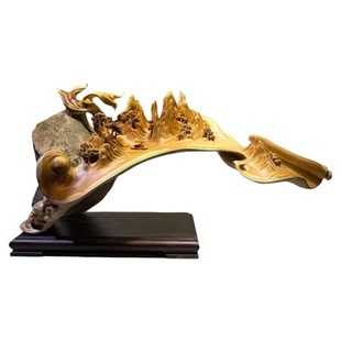 崖柏根雕江山如画摆件手工雕刻木雕山水造型工艺品家居装玄关送礼