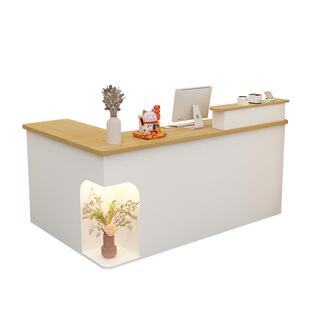 转角吧台收银台美容院女服装店l型拐角前台柜台小型前台桌接待台