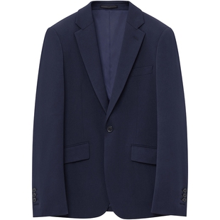 JDV男装商场同款春秋新品藏青色一粒扣正装西装西服外套WMM3025