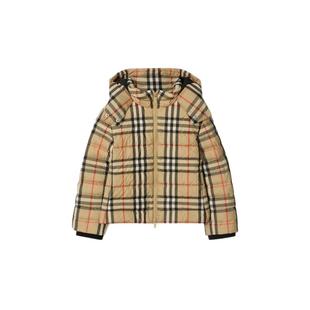 【24期免息】BURBERRY儿童格纹连帽羽绒服  女童 81094891
