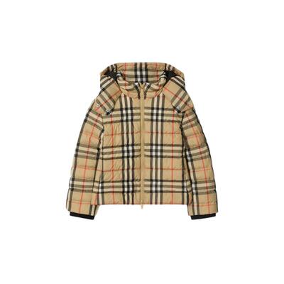 格纹连帽羽绒服BURBERRY