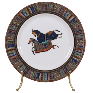 简约中式装饰盘子支架钟表托架底座架子赏盘坐盘摆件架茶饼展示架