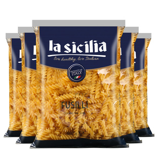 进口辣西西里意大利面螺旋形500g*5袋商用低脂通心粉儿童意面意粉