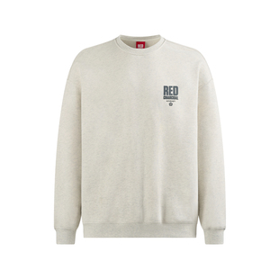 REDCHARCOAL红炭黑色经典logo圆领卫衣男秋新款潮牌宽松男士上衣