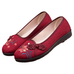 老北京布鞋夏季女款单鞋防滑中老年人舒适妈妈软底鞋老太太奶奶鞋