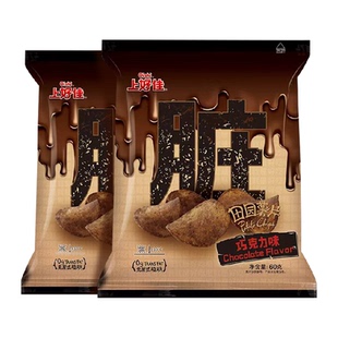 咪咪虾条上好佳田园薯片脏脏薯巧克力味60g*2可可粉膨化休闲早餐