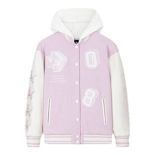 匡威童装儿童夹克女童上衣2026春秋新款中大童洋气可爱棒球服外套