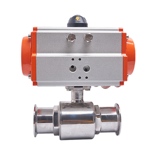 304不锈钢气动快装球阀 Q681F-16P卡箍式卫生级气动球阀门2寸DN50