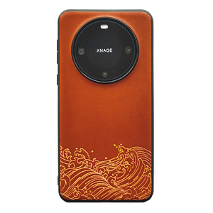 乘风破浪|适用于华为mate60pro手机壳真皮魅特50pro全包防摔m40pro国潮p70ultra