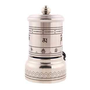 语狮子微缩胶片黄铜插电转动右挽狂澜转经简转转轮电动家居摆件