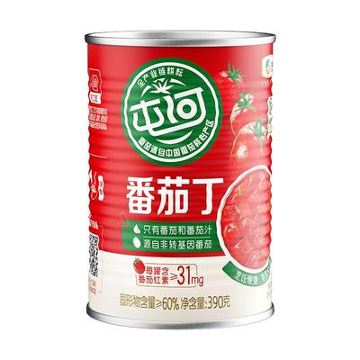 中粮屯河新疆番茄丁390g无添加防腐剂蕃茄酱商用去皮西红柿块罐头