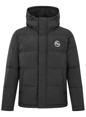 VJC冬季经典刺绣连帽鹅绒羽绒服