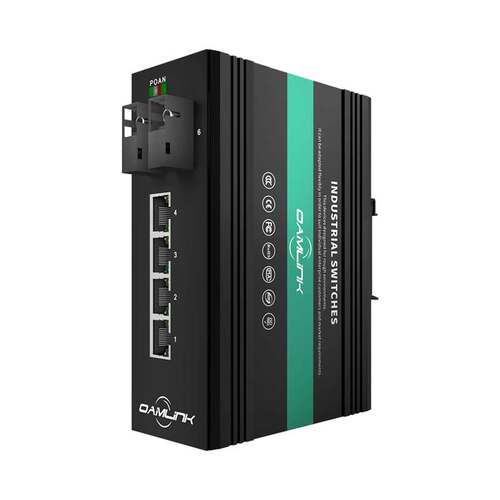 oamlink欧姆联 工业级百千兆2光2/4电光纤收发器单模单双纤SC接口光电转换器SFP导轨式非管理型以太网交换机