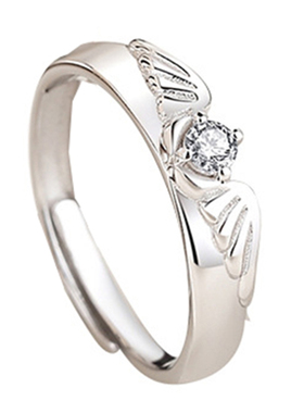 【世迹】原创天使恶魔羽翼情侣对戒s925纯银戒指个性创意小众指环