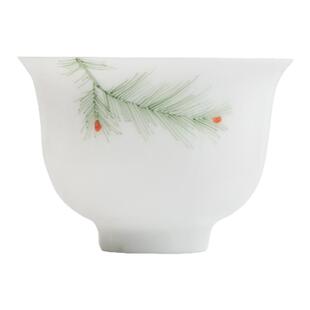 南山先生 马尾松手绘茶杯陶瓷品茗杯白瓷功夫茶杯简约喝茶杯家用