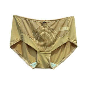 黛青椿闺阁丝语女士内裤蕾丝冰丝舒适不夹臀透气裆平角短裤新品