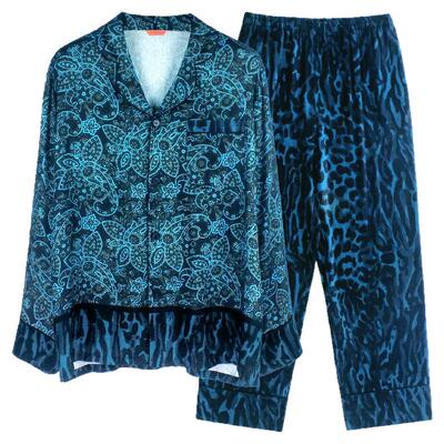 埃森费姆情侣丝棉老钱风睡衣套装