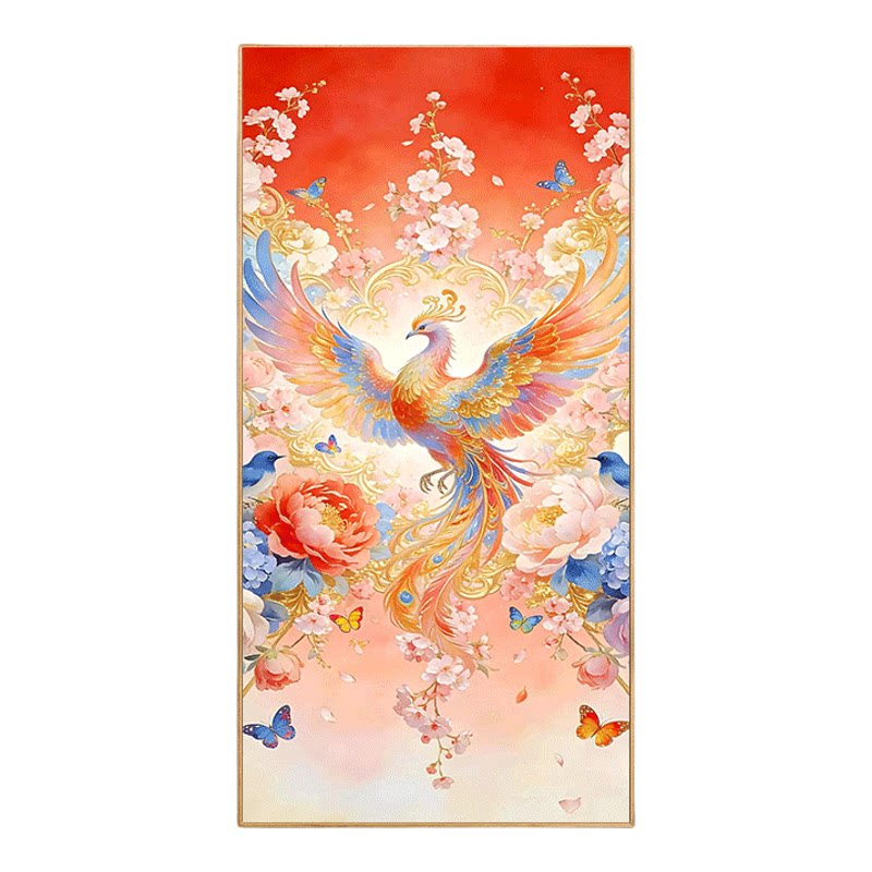 金銮凤凰数字油画高难度装饰挂画