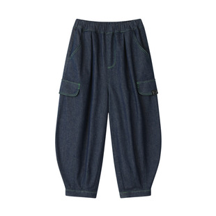 漫画家潮童装男童裤子新款潮酷不褪色牛仔长裤儿童气球裤春