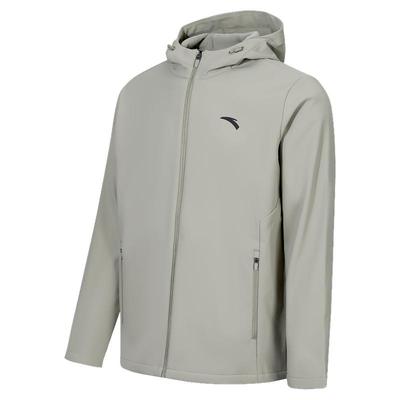 安踏外套男士防泼水加绒连帽夹克