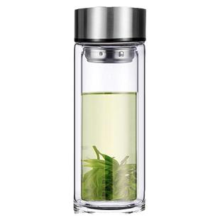 YZY/渊之源双层玻璃杯350ml泡茶杯子加厚过滤男女水杯高档高硼硅