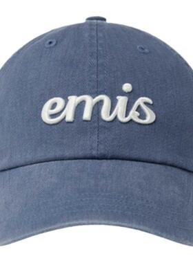 emis棒球帽手写体刺绣染料复古