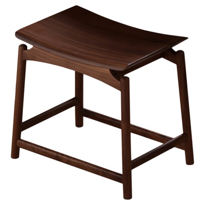 晨物北美黑胡桃木简约实木元宝凳