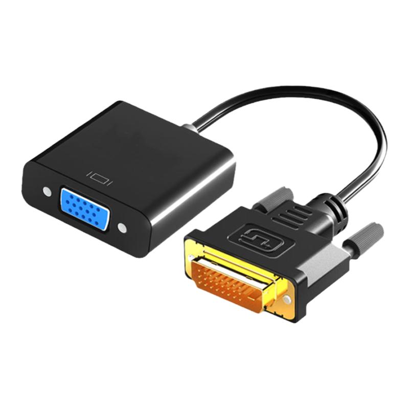 dvi-d转vga24+1/5显示器转接头接口转VGA连线1080P高清转器div加vja线vda线带芯片DVI-D/I主机连接扩展显示器