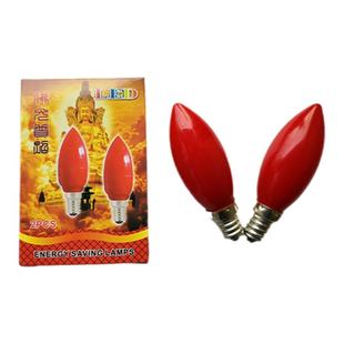 红色 供佛神明莲花灯泡 长明灯 佛光灯 LED E14 E12 财神红灯泡