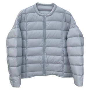 云感泡芙排骨羽绒服女2025短款新款韩版圆领保暖加厚简约百搭外套