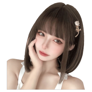 假发短发女网红短发日常bobo自然刘海全头套可爱lolita逼真假发女