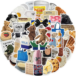 ins50张涂鸦贴纸韩国卡通可爱防水diy装饰贴画手帐水杯耳机手机壳