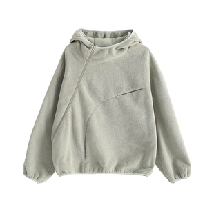 小小大星球童装 双面摇粒绒360g卫衣 秋冬男女童解构廓形连帽上衣