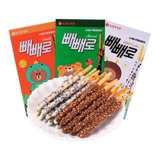 【自营】韩国进口饼干棒条巧克力零食儿童巧克力棒曲奇脆米扁桃仁