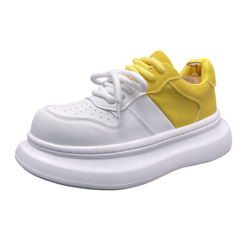 男鞋厚底小白鞋男士冬季新款时尚内增高面包鞋个性潮流运动休闲鞋