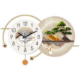 轻奢高档客厅挂钟2025新款网红现代简约家用餐厅钟表创意时钟挂墙