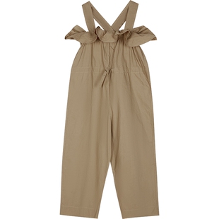 江南布衣童装春夏背带裤长裤连体裤荷叶边拼接女童儿童jnbybyjnby