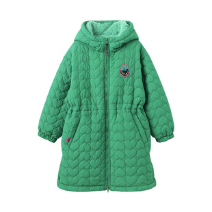 女童棉服加绒加厚冬季保暖儿童洋气夹棉棉袄棉衣长款外套校服神器