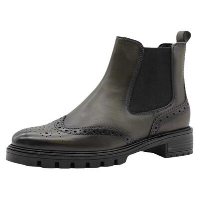 德国女鞋时尚布洛克牛皮短靴