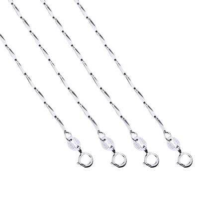 925银纯银项链裸链盒子链锁骨链